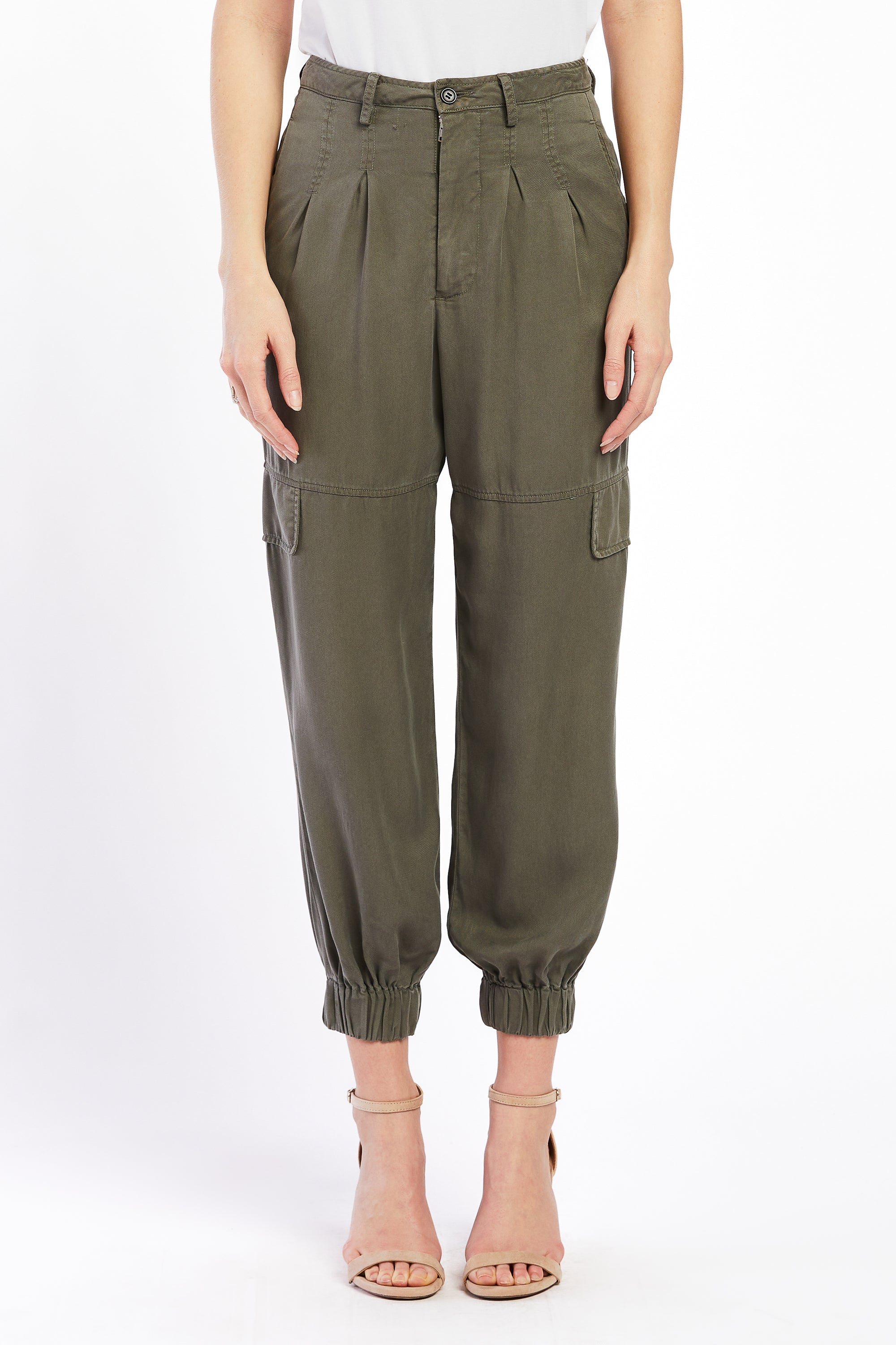  Laurent Soft Cargo Jogger Pants - Dark Olive - Bonton