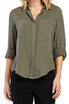  Riley Rolled Tab Sleeve Button Down Shirt - Military Olive - Bonton