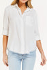  Riley Button Down Shirt with Chest Pocket - Optic White - Bonton