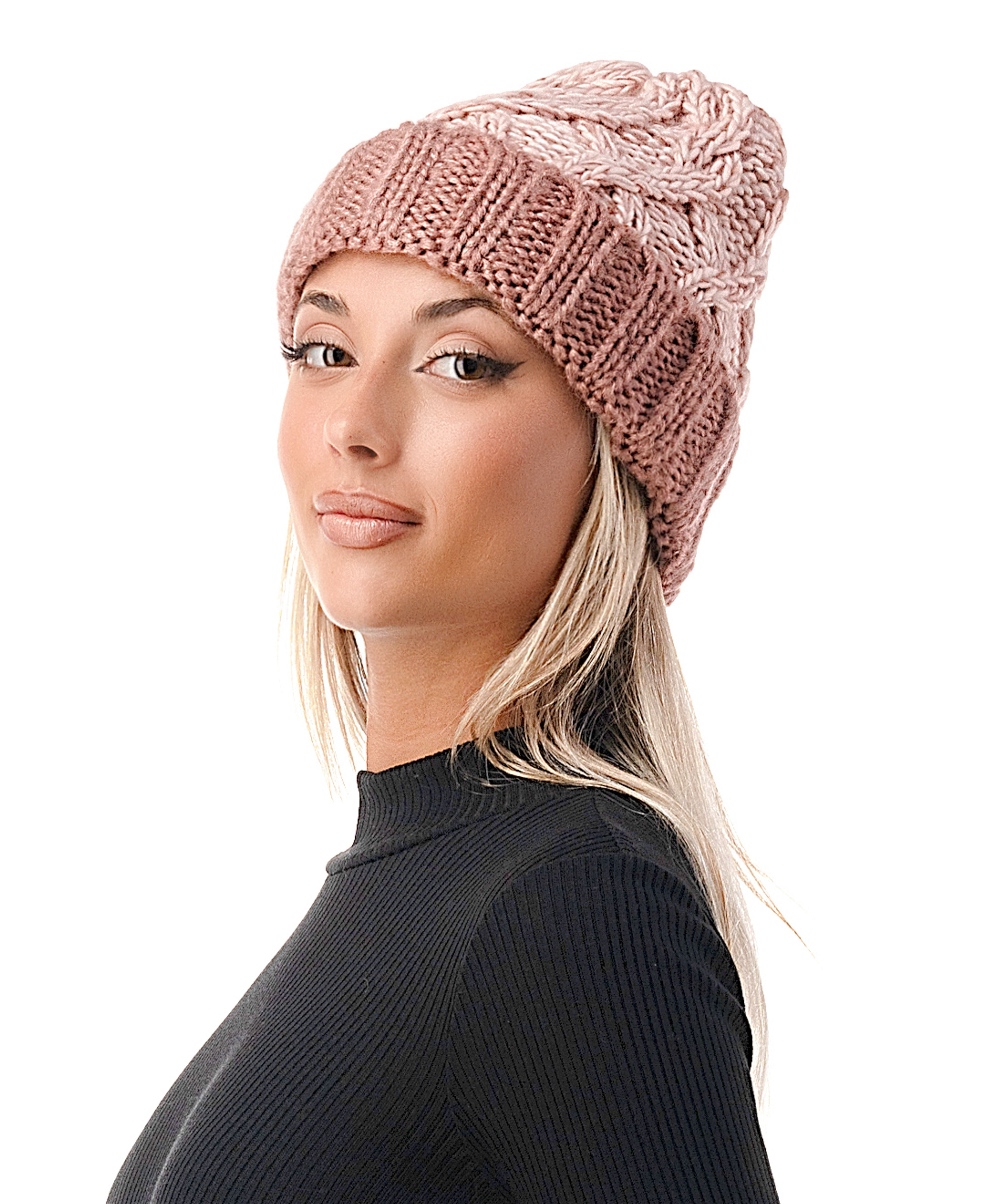  Cable Knit Beanie 3 - Rust - Bonton