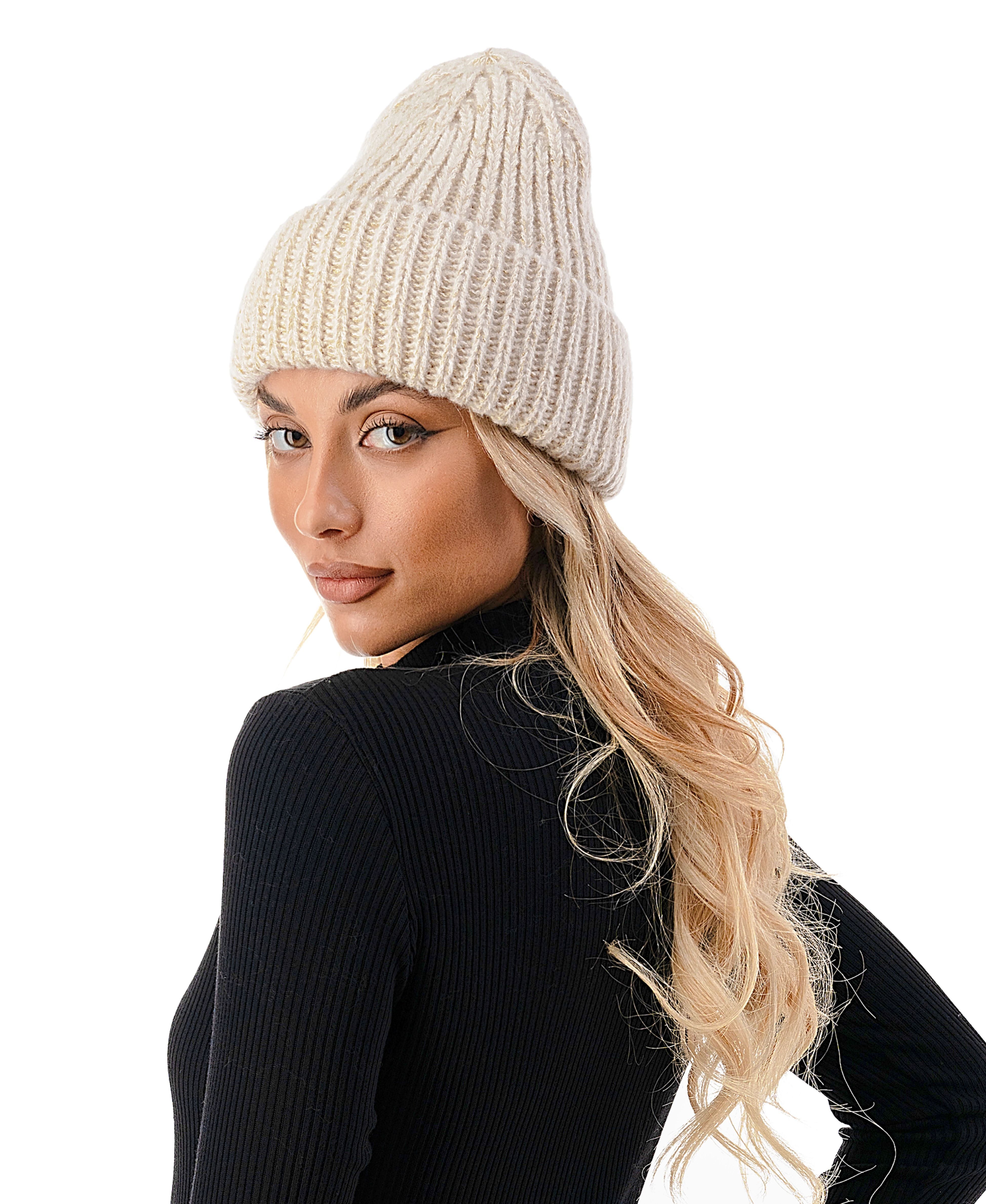  Cuff Beanie 1 - Ivory - Bonton