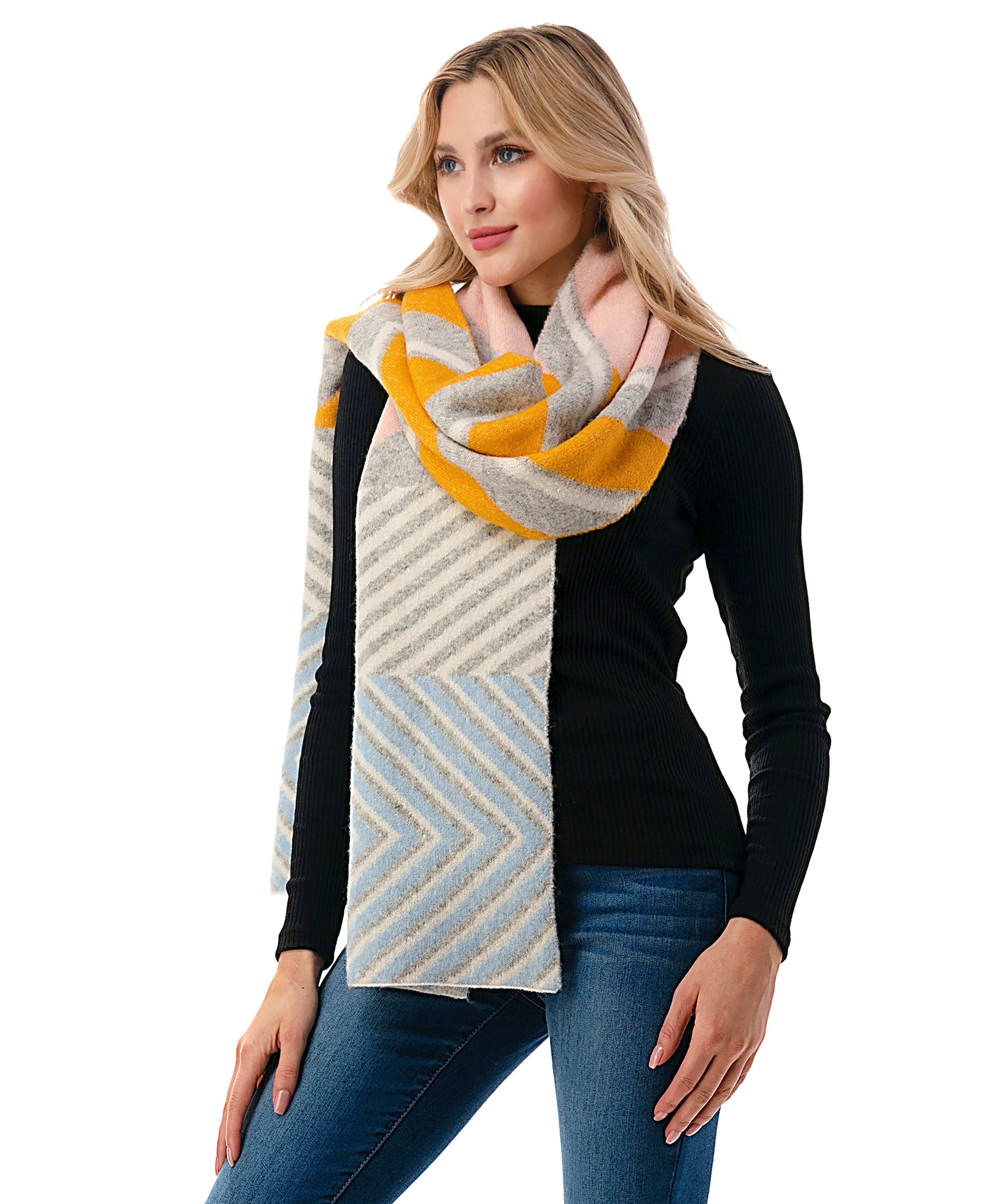  Chevron Scarf 1 - Yellow - Bonton