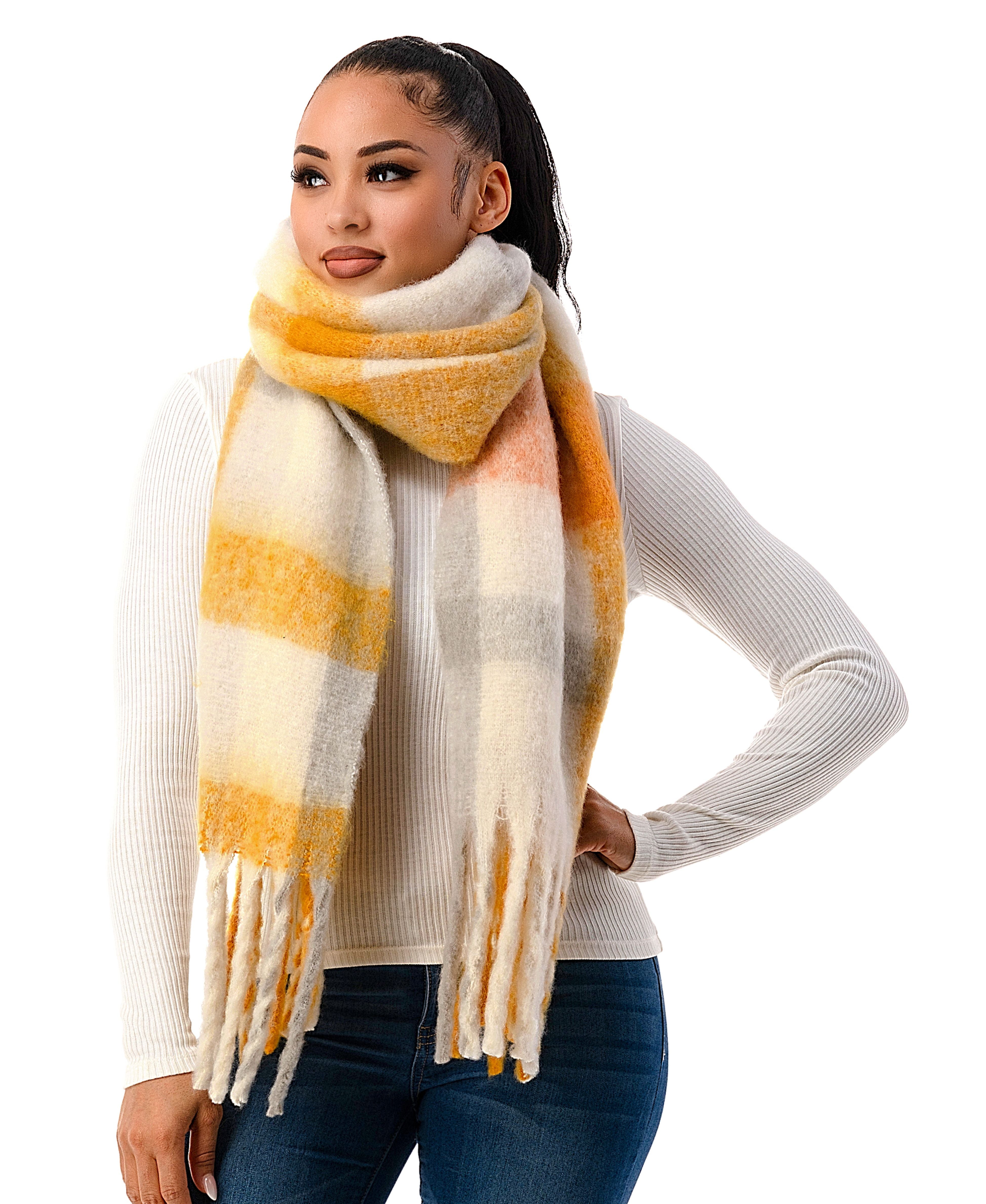  Plaid Scarf 3 - Marigold - Bonton