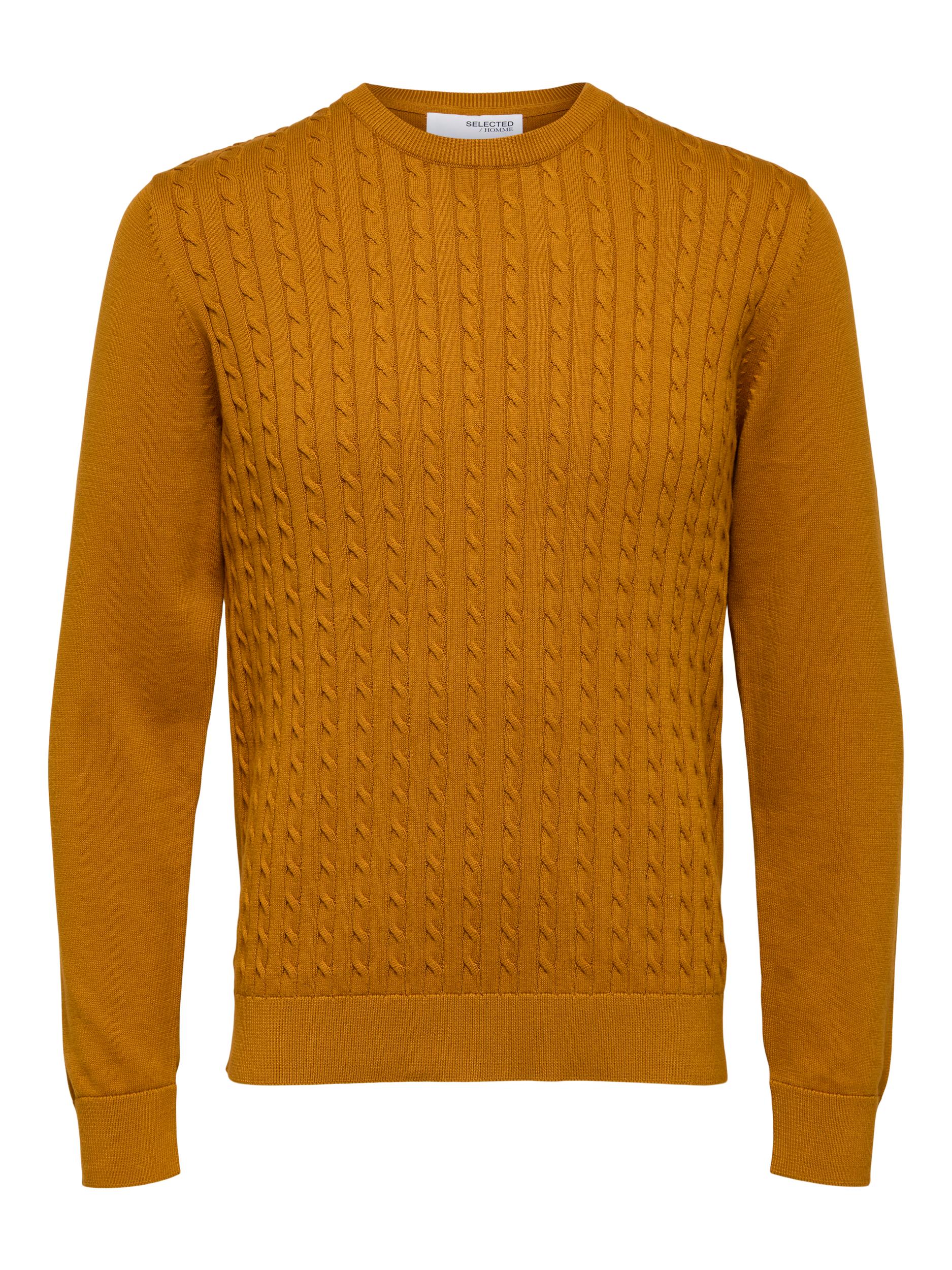  Aiko Knit Cable Crew - Buckthorn Brown - Bonton