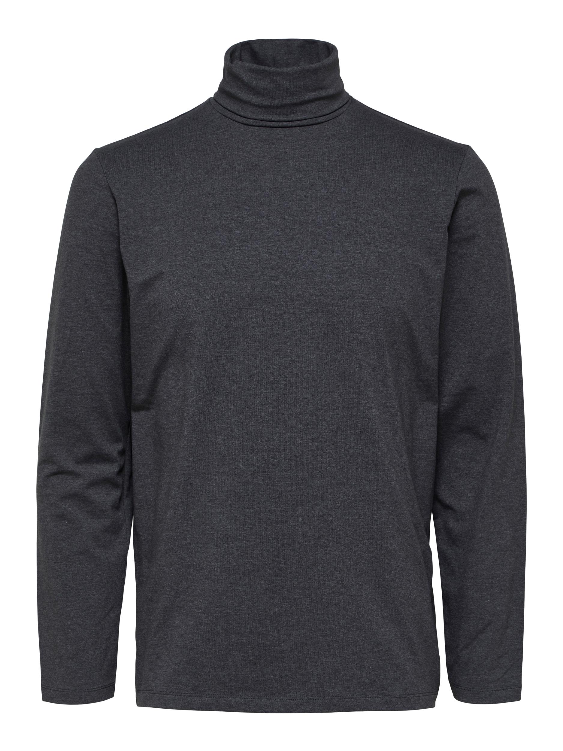  Rory Roll Neck Tee - Dark Grey Melange - Bonton