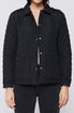  Rae Long Sleeve Snap Button Down Quilted Jacket - Black - Bonton