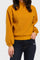 Domino Long Sleeve Pullover Top Ribbed Cuff Hem And Mock Neck