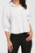 Teegan 3/4 Puff Sleeve Pearl Button Down Top Shirred Shoulder Top