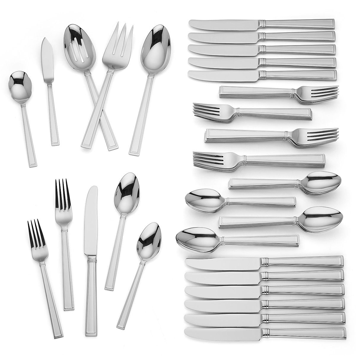  Lenox Bratton 65-Piece Flatware Set - Stainless - Bonton