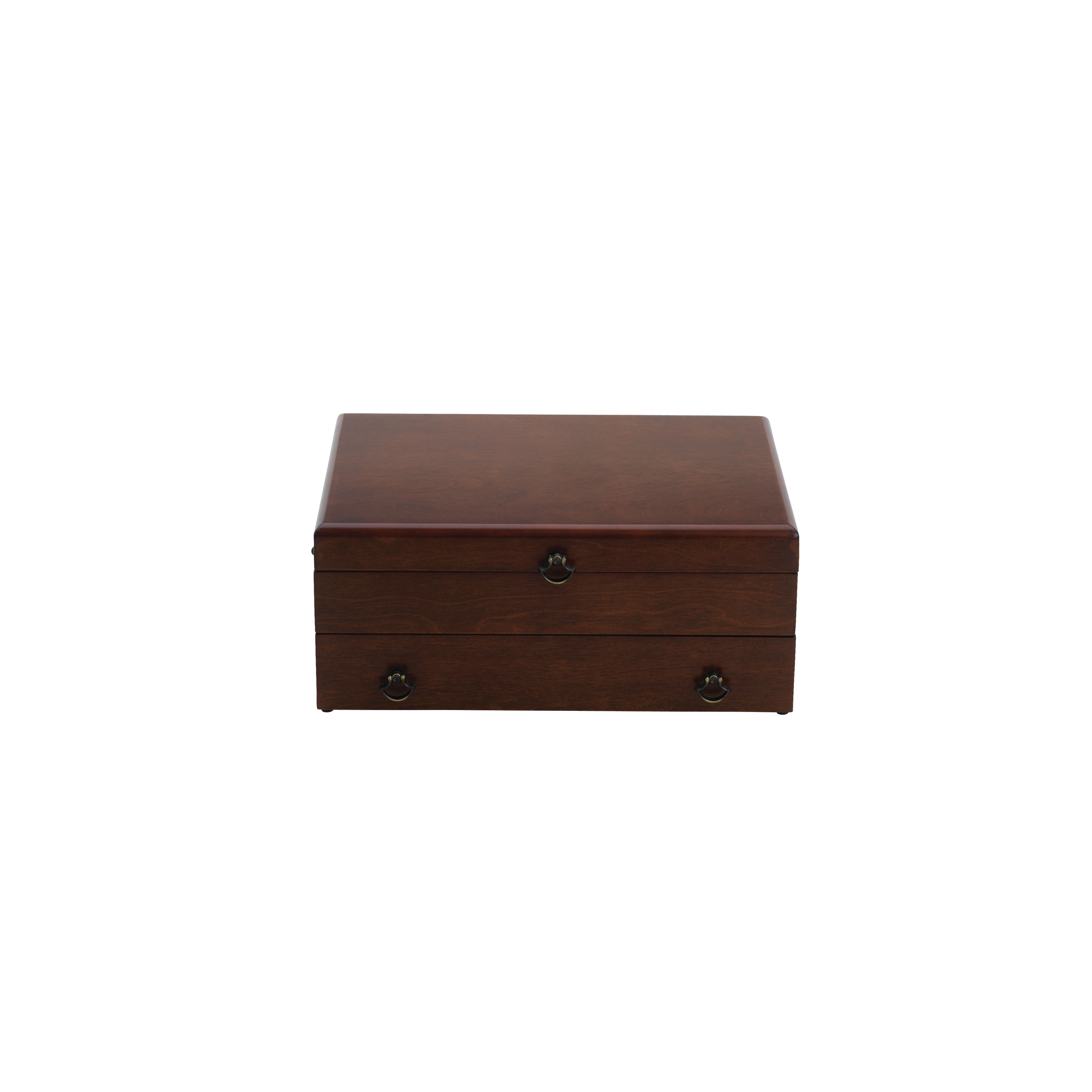  Reed & Barton Bristol Wooden Flatware Storage Chest - Brown - Bonton