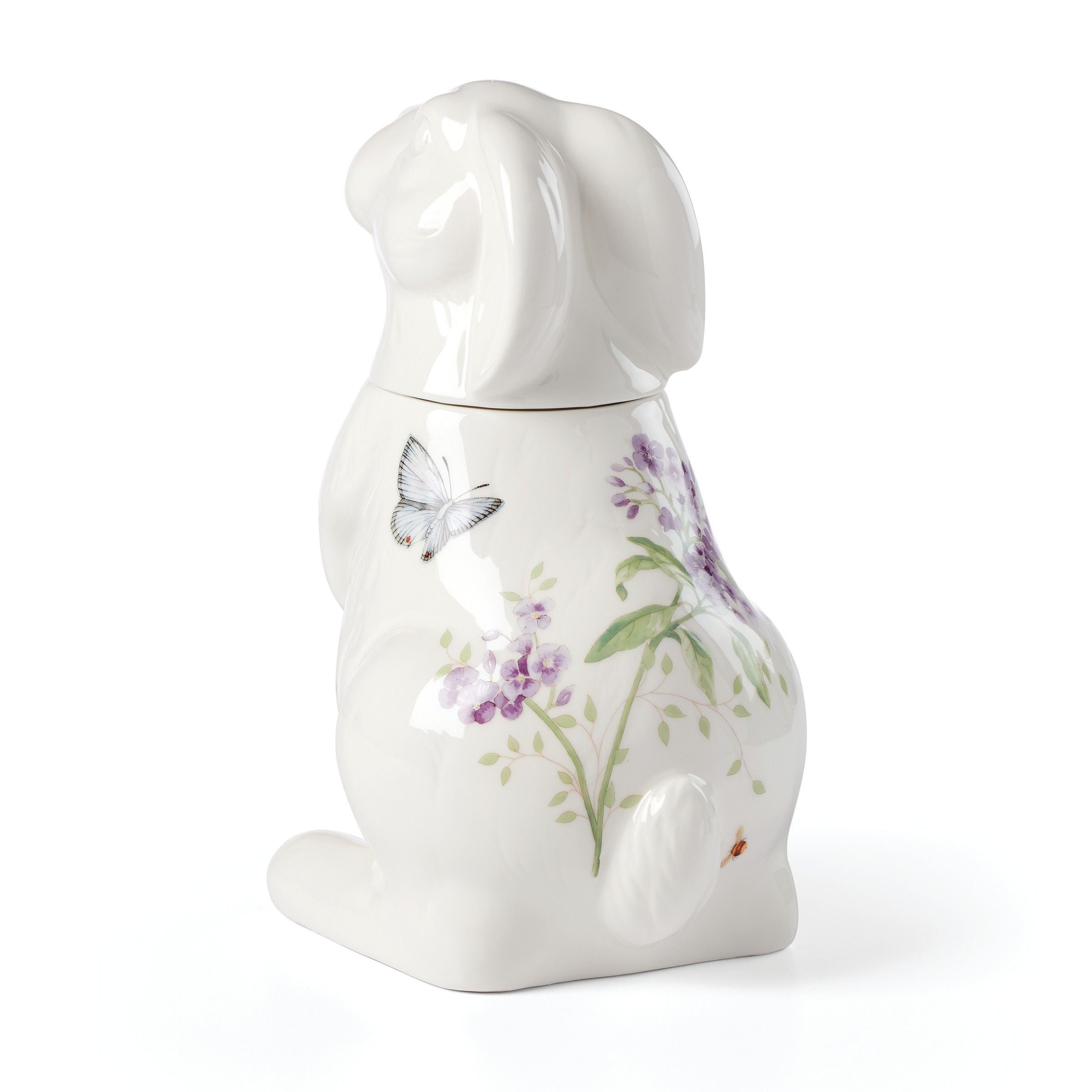  Lenox Butterfly Meadow Bunny Cookie Jar - White - Bonton