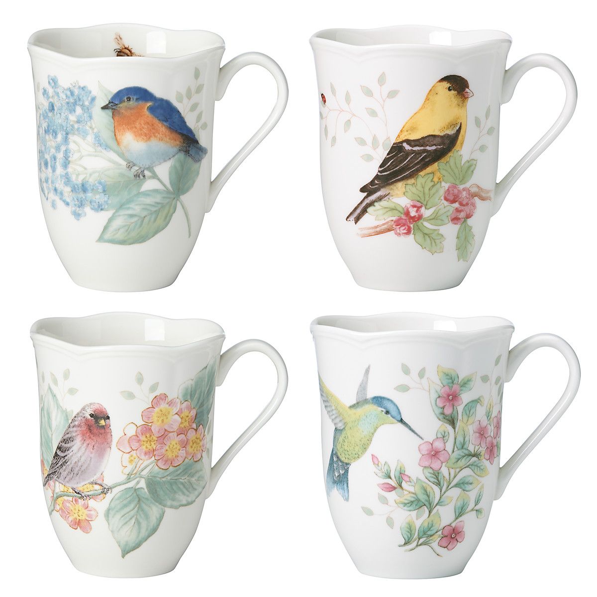  Lenox Butterfly Meadow Flutter Mugs Set of 4 - White - Bonton