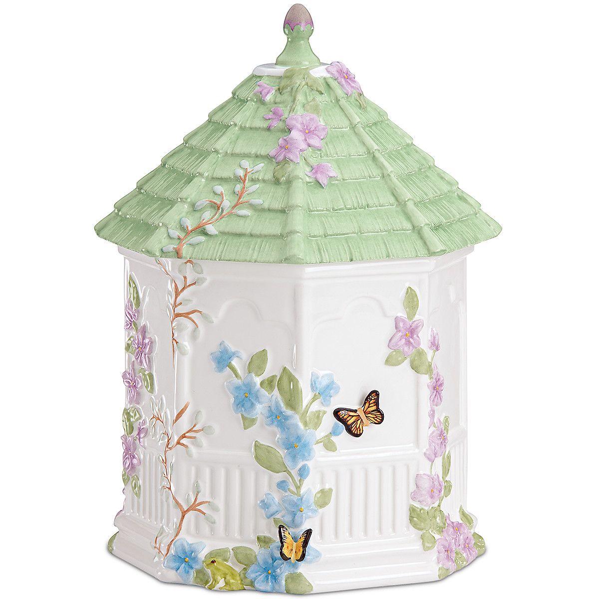  Lenox Butterfly Meadow Gazebo Cookie Jar - White - Bonton