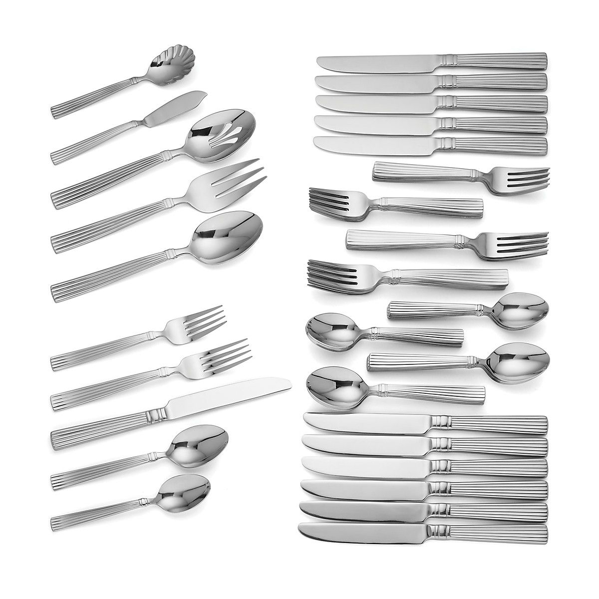  Reed & Barton Crescendo II 65-Piece Flatware Set - Stainless Steel - Bonton