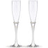  Lenox Devotion Silver Plated Toasting Flute Set - Silver Plated - Bonton