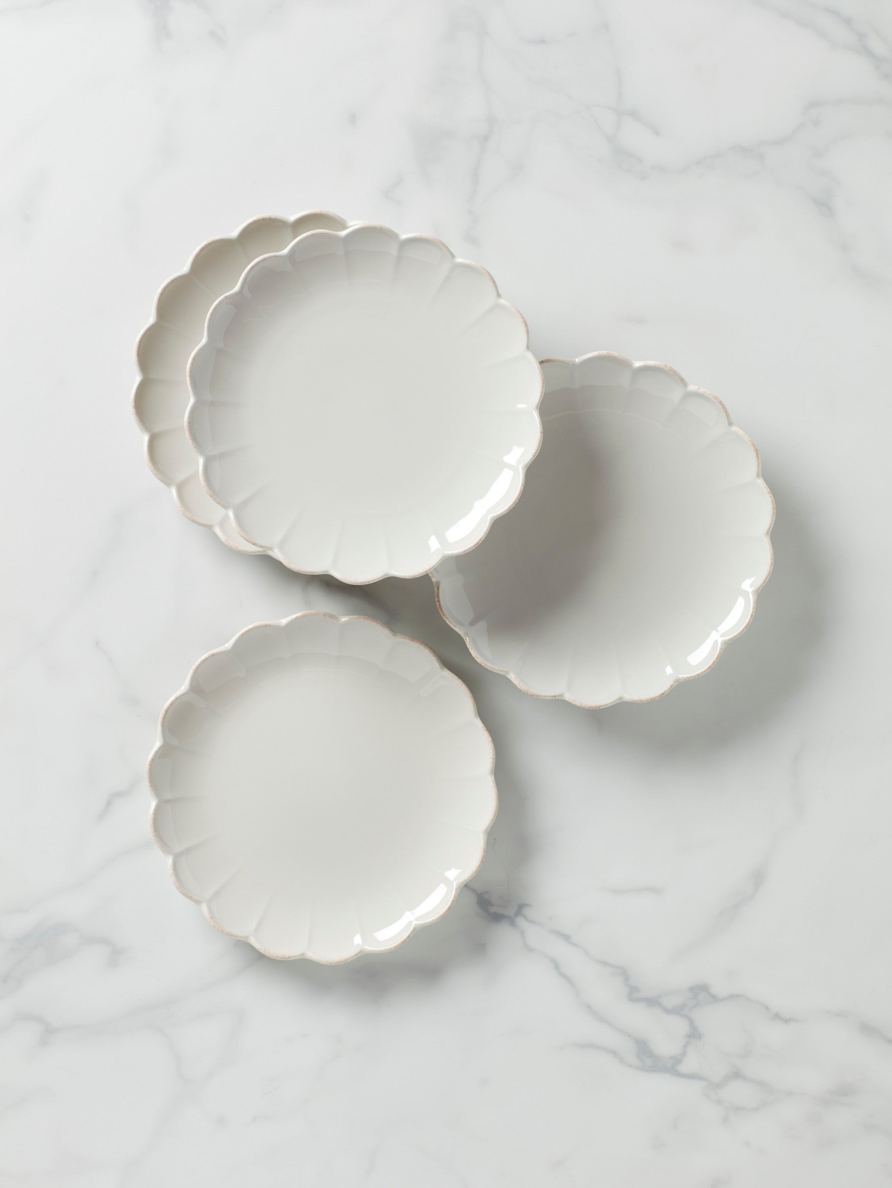  Lenox French Perle Scallop Accent Plates Set of 4 - White - Bonton