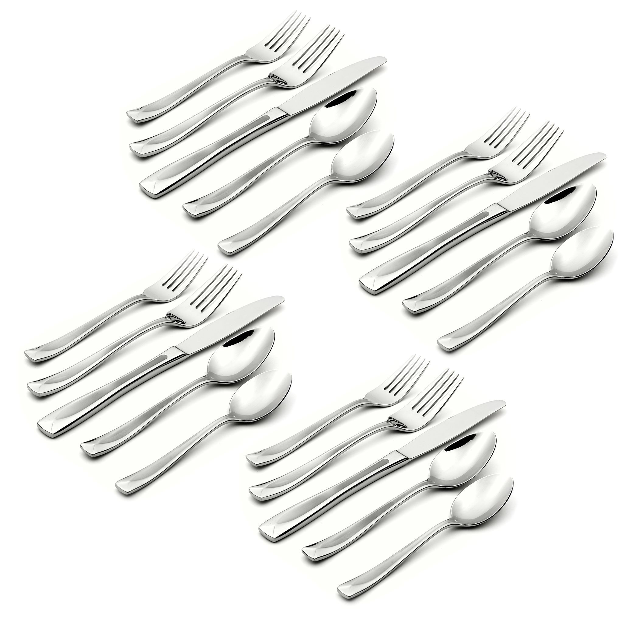  Oneida Lincoln 20-Piece Flatware Set - Stainless Steel - Bonton