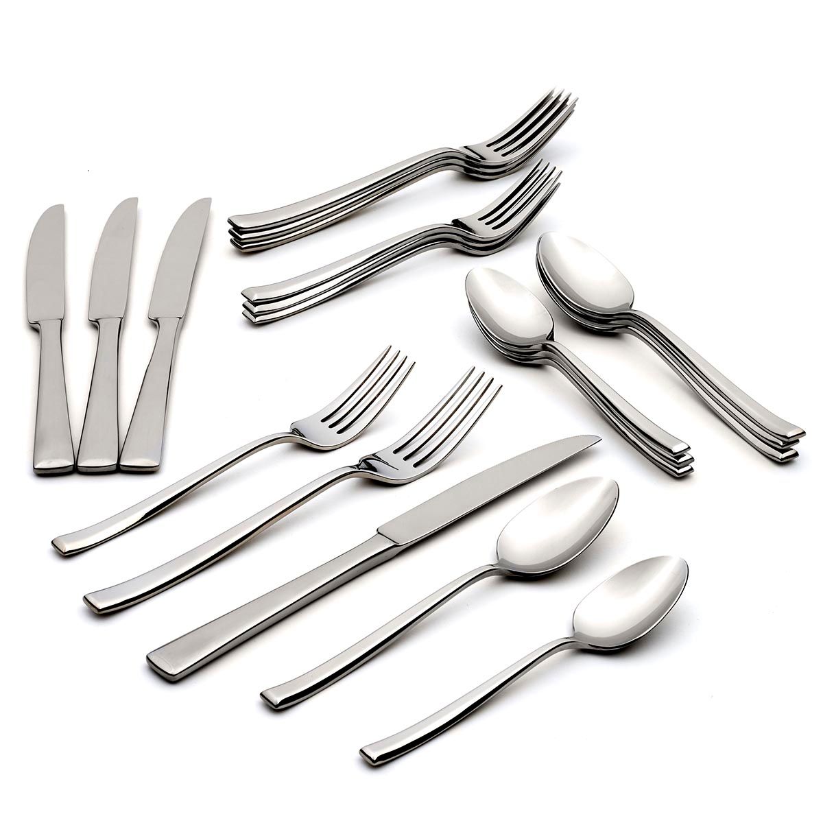  Oneida Pearce 20-Piece Flatware Set - Stainless Steel - Bonton