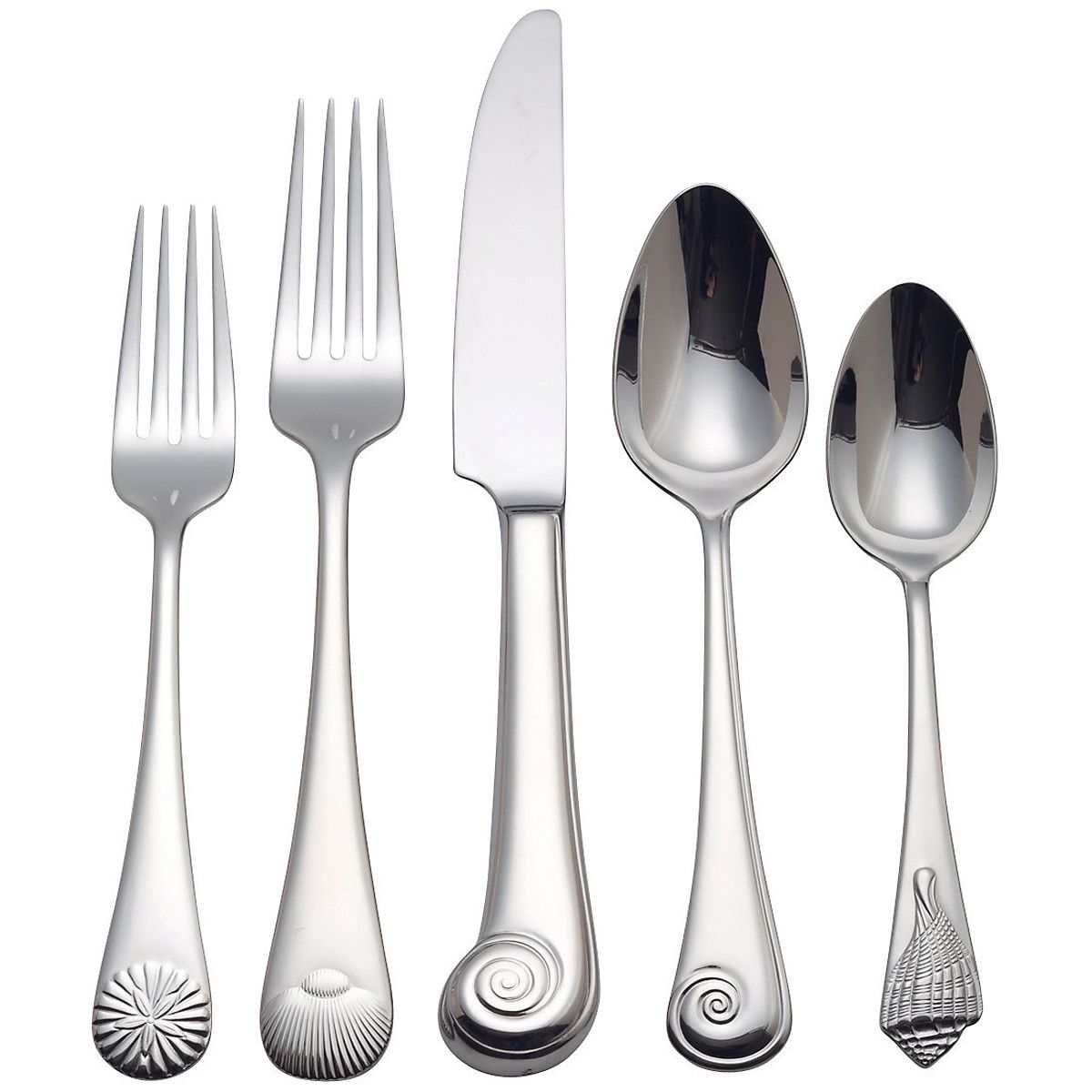  Reed & Barton Seashell 5-Piece Flatware Set - Stainless Steel - Bonton