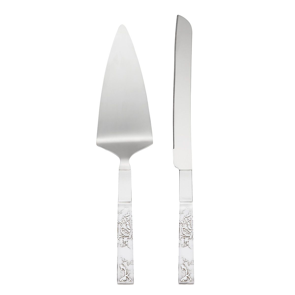  Lenox Silver Plated Peony Cake Knife And Server - Silver Plated - Bonton