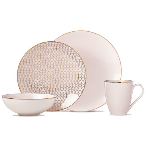  Lenox Trianna 4-Piece Dinnerware Set - Blush - Bonton