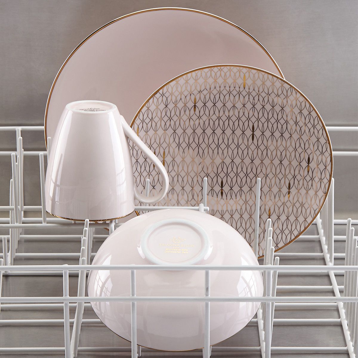  Lenox Trianna Blush 12-Piece Dinnerware Set - Blush - Bonton