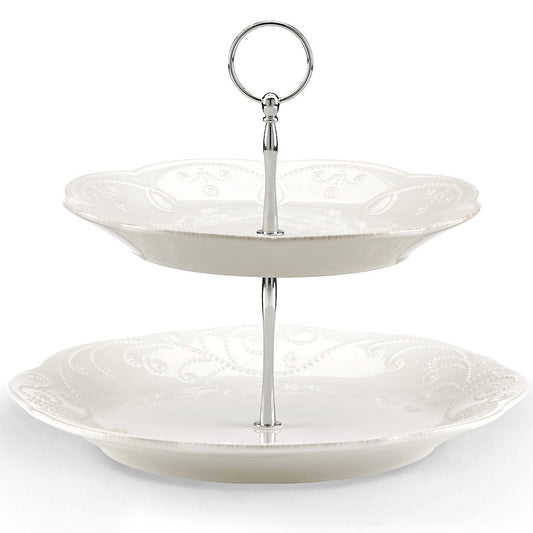 French Perle Two-Tiered Server