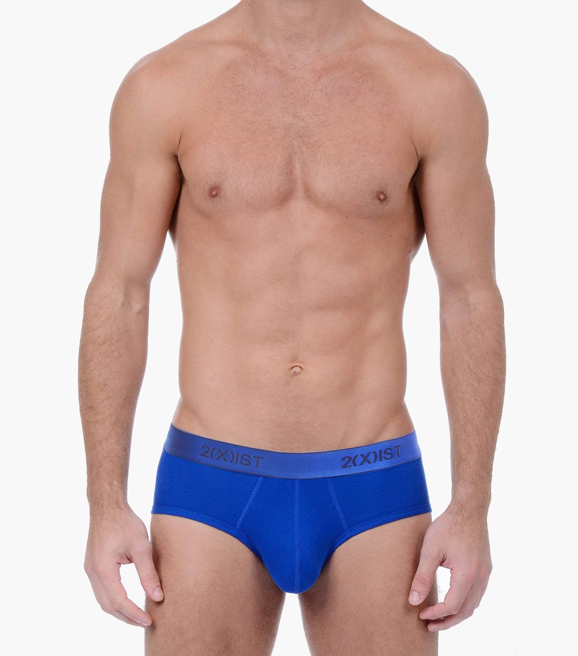  2xist Cotton 3 Pack Contour Pouch Brief - Navy / Cobalt / Porcelain - Bonton