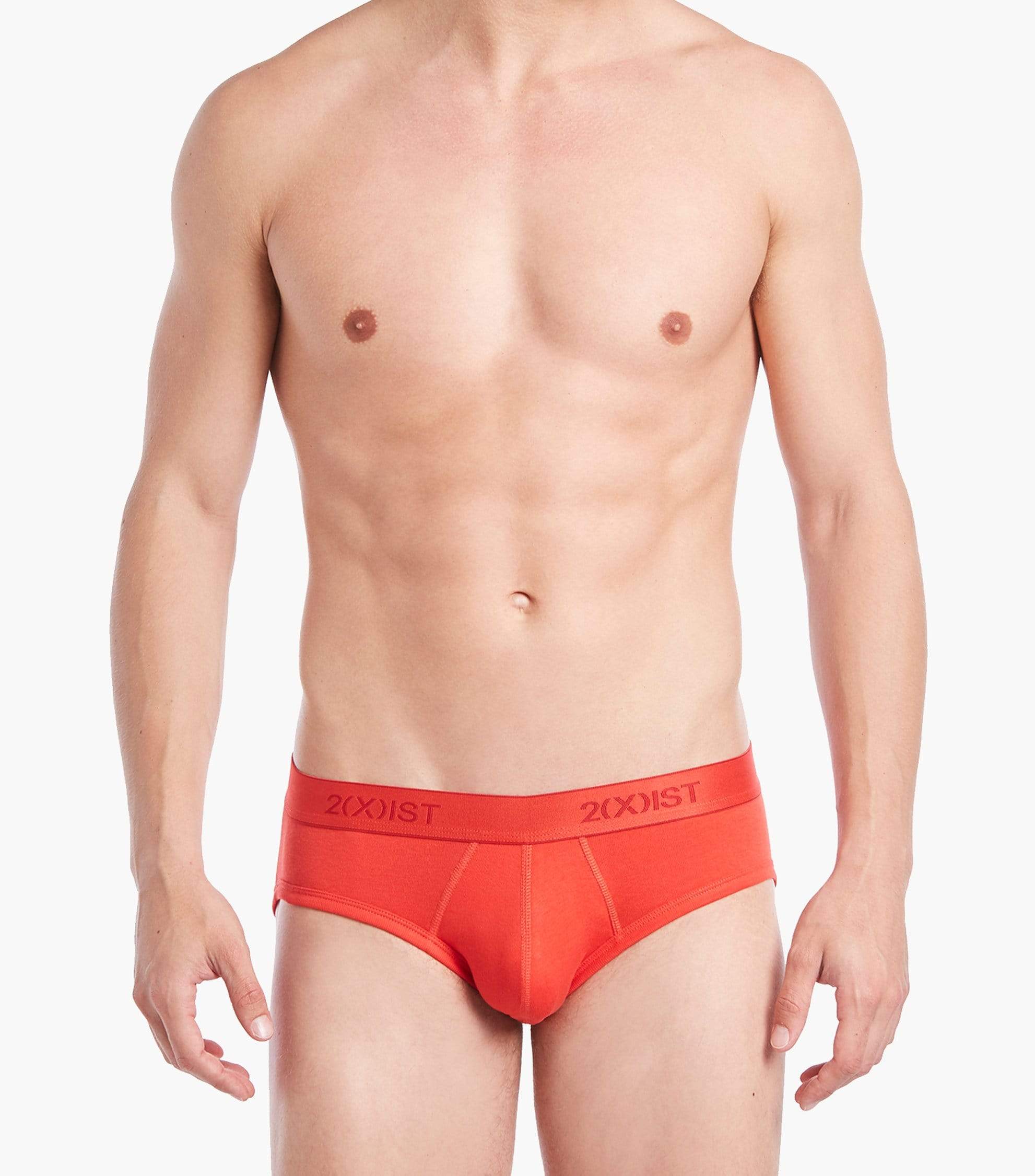  2xist Cotton 3 Pack Contour Pouch Brief - Black / Charcoal Heather / Red - Bonton