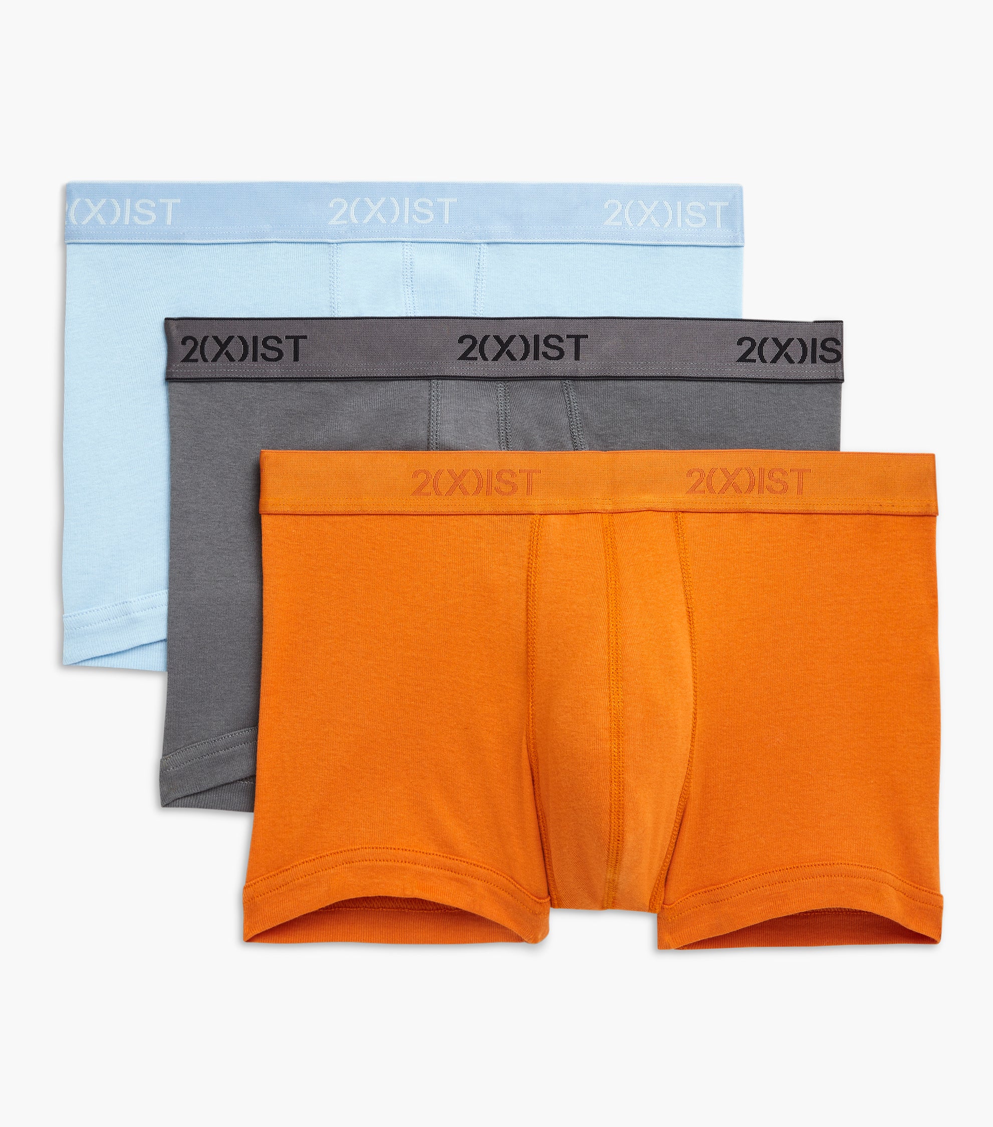  2xist Cotton 3 Packs No Show Trunk - Stingray / Hawaiian Sunset / Bluebell - Bonton