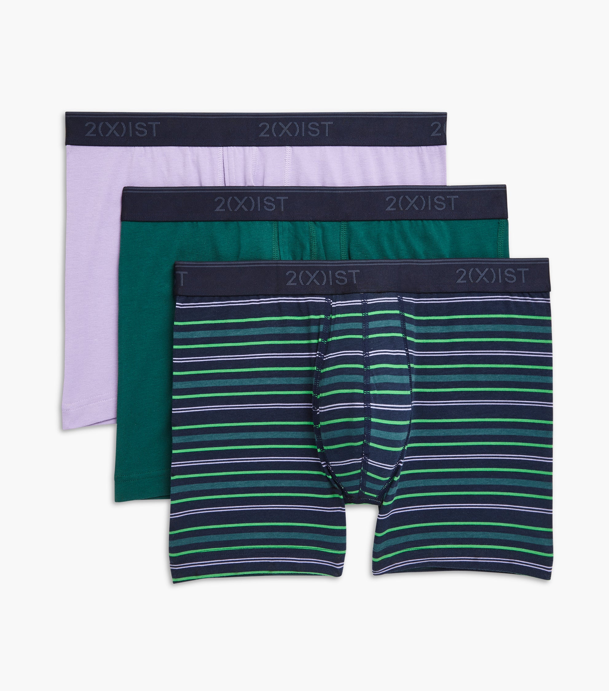  2xist 3 Packs Essential Stretch Trunk - Sand Verbena / Multi Stripe / Rain Forest - Bonton