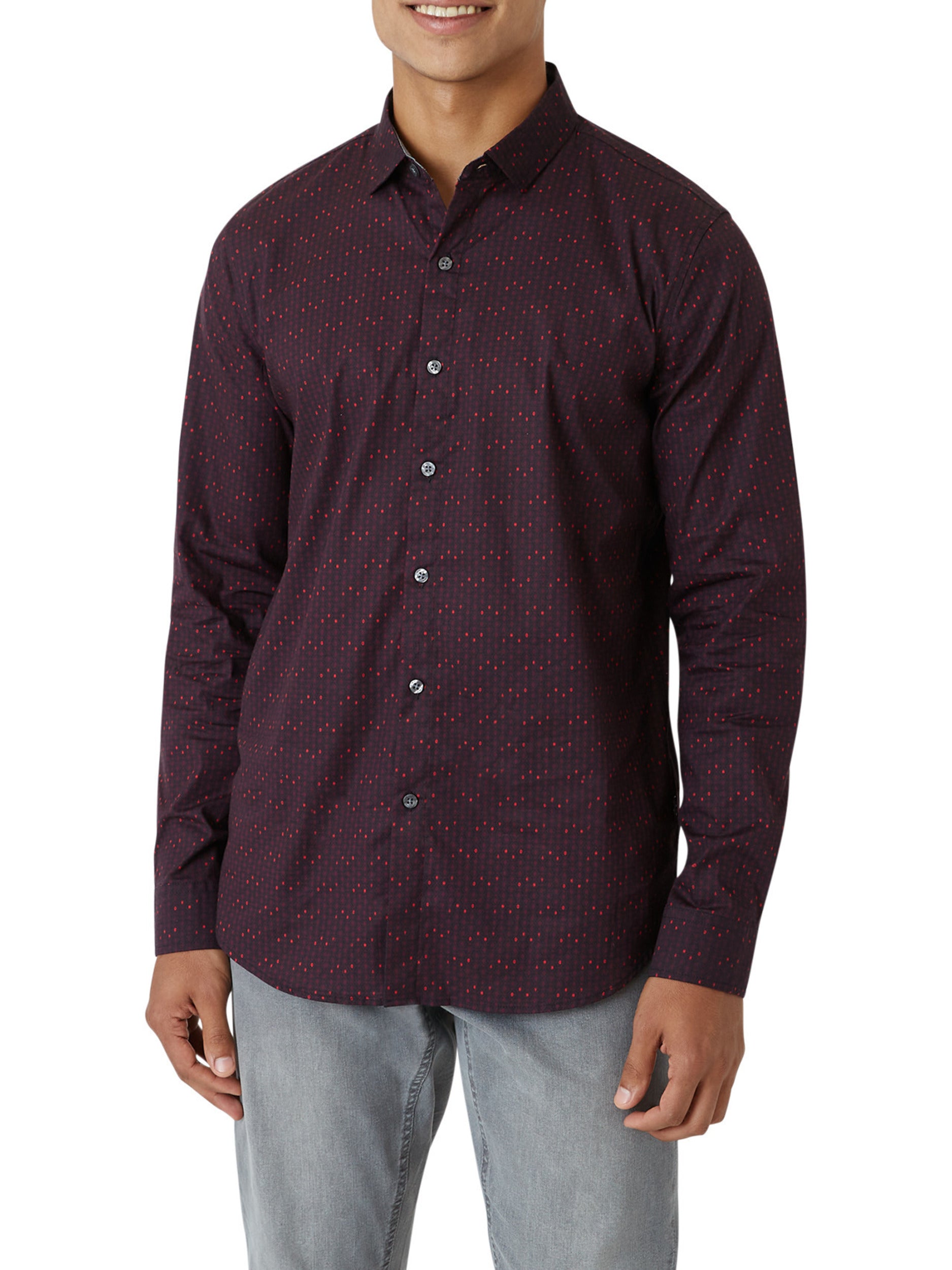  DKNY Garnet Woven Shirt - Wine - Bonton