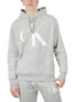  Calvin Klein Long Sleeves Monogram Fleece Hoodie - Heroic Grey Heather - Bonton