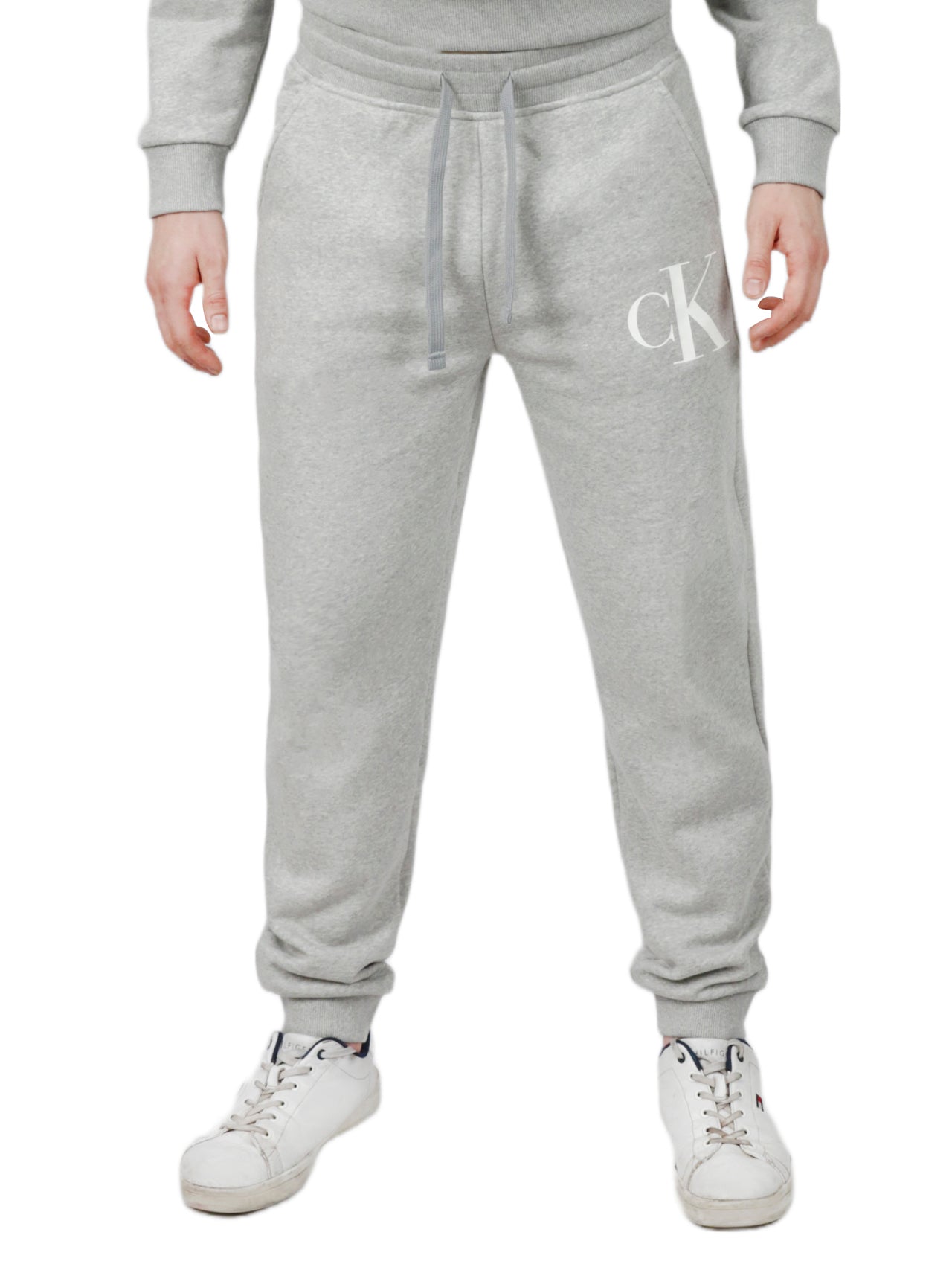  Calvin Klein Monogram Fleece Jogger - Heroic Gray Heather - Bonton