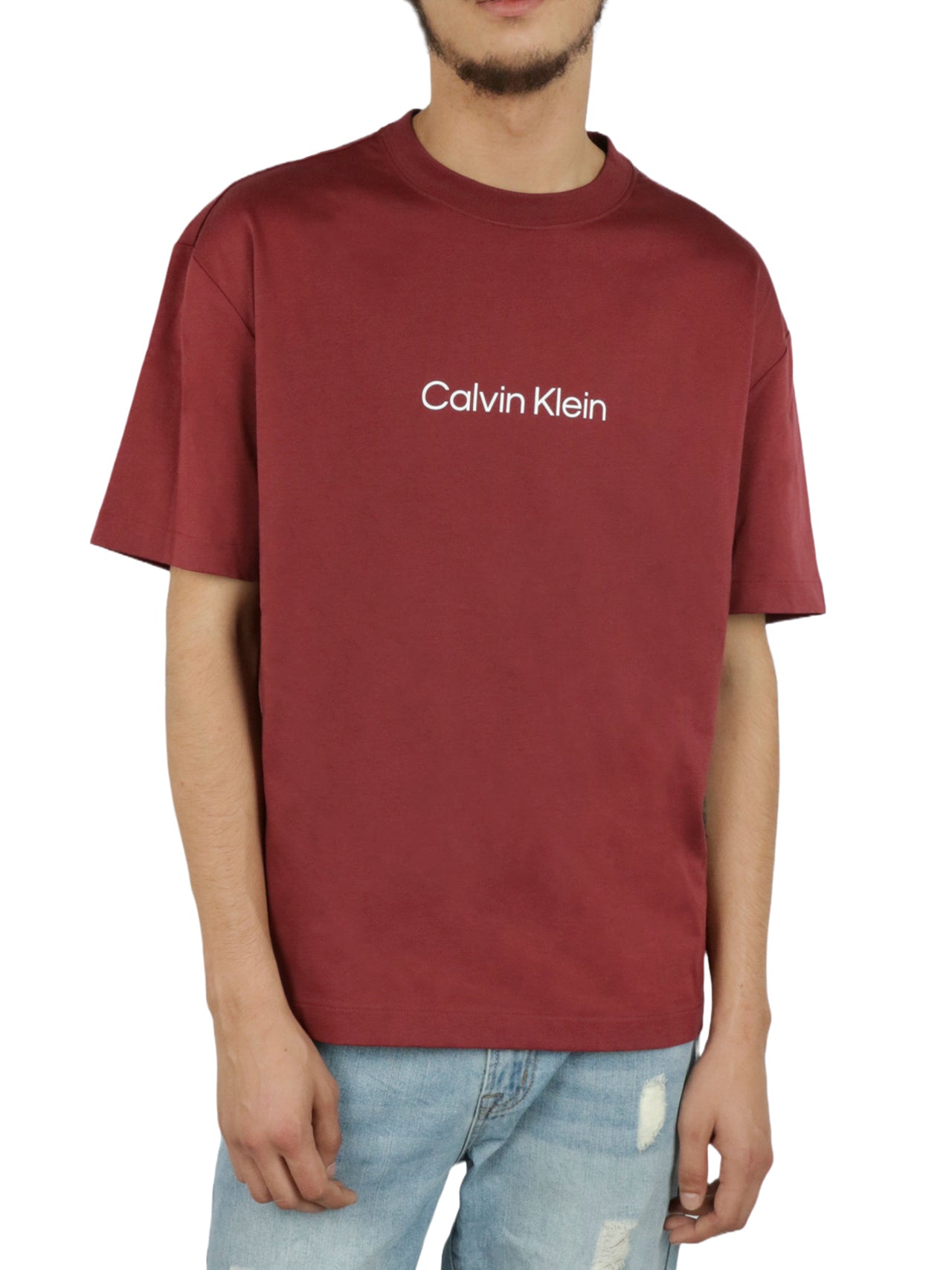  Calvin Klein Short Sleeves Relaxed Standard Logo Tee - Alpine Berry - Bonton