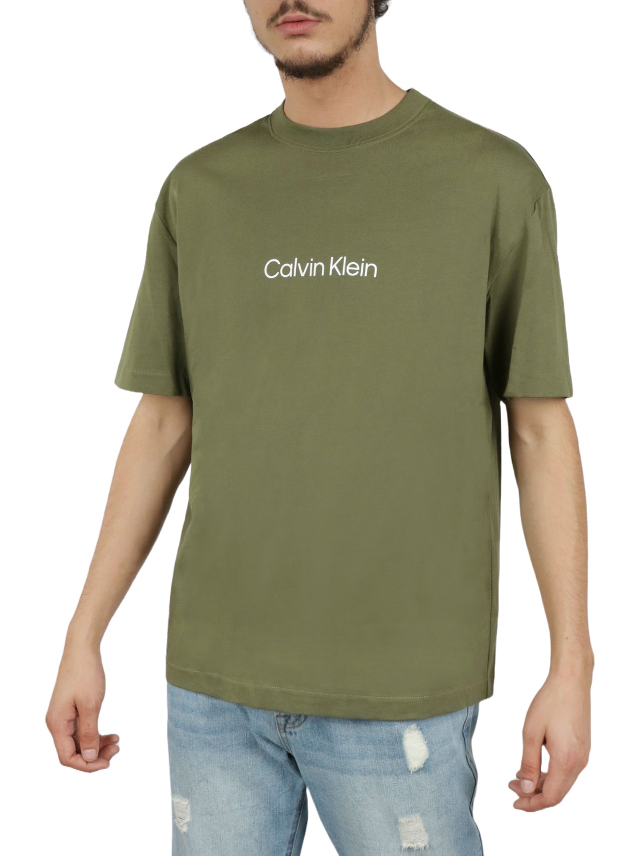  Calvin Klein Short Sleeves Relaxed Standard Logo Tee - Jolly Green Bea - Bonton