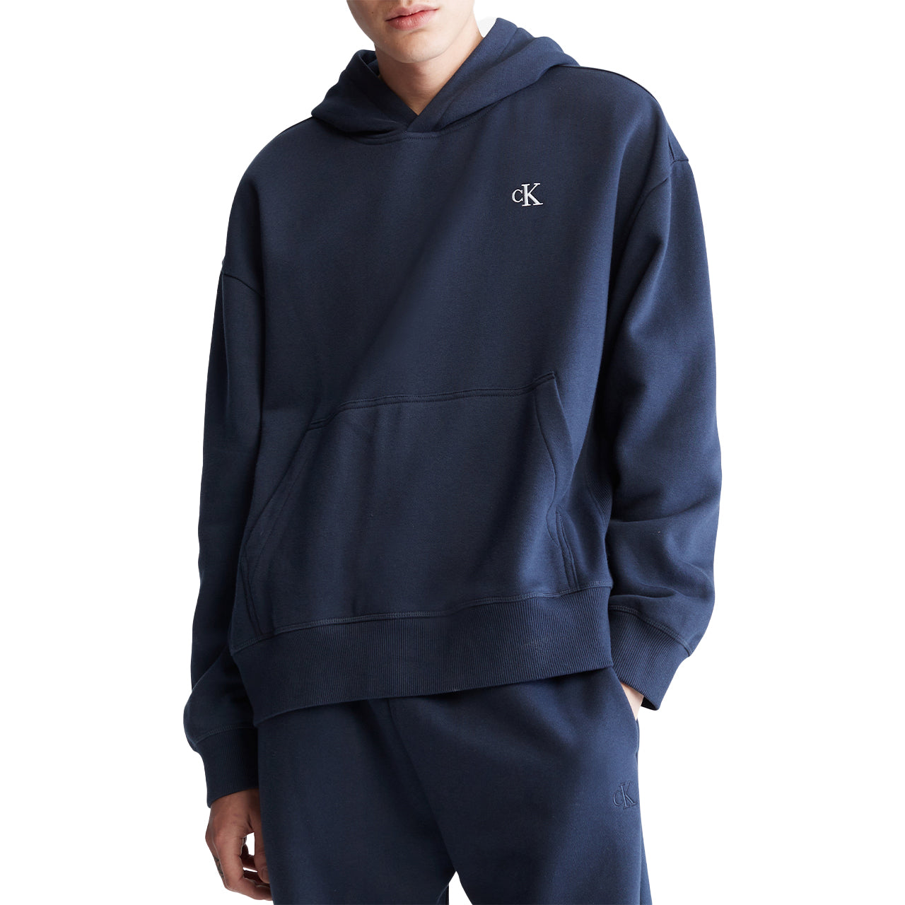  Calvin Klein Long Sleeves Archive Fleece Po Hoodie - Dark Sapphire - Bonton