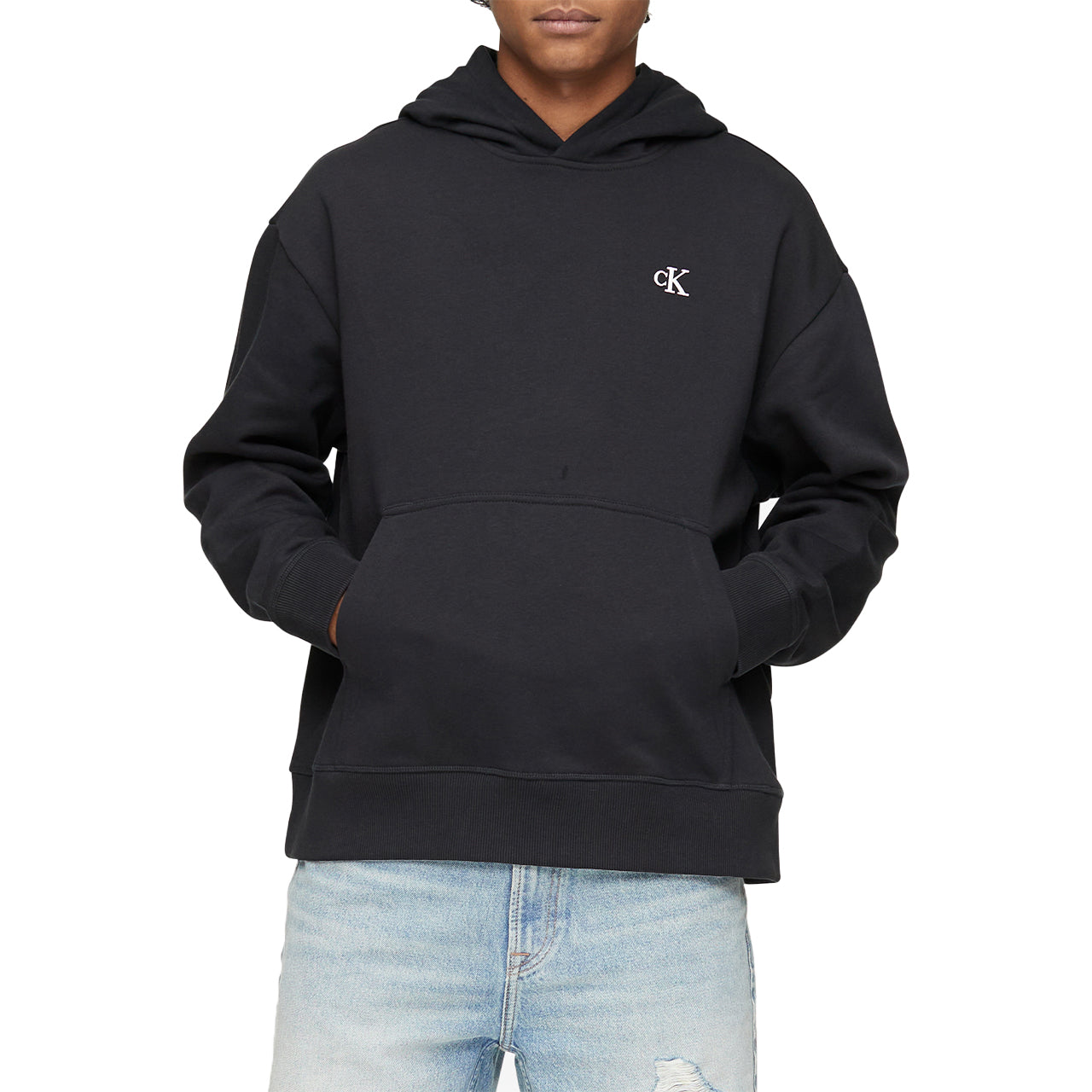  Calvin Klein Long Sleeves Archive Fleece Po Hoodie - Black Beauty - Bonton