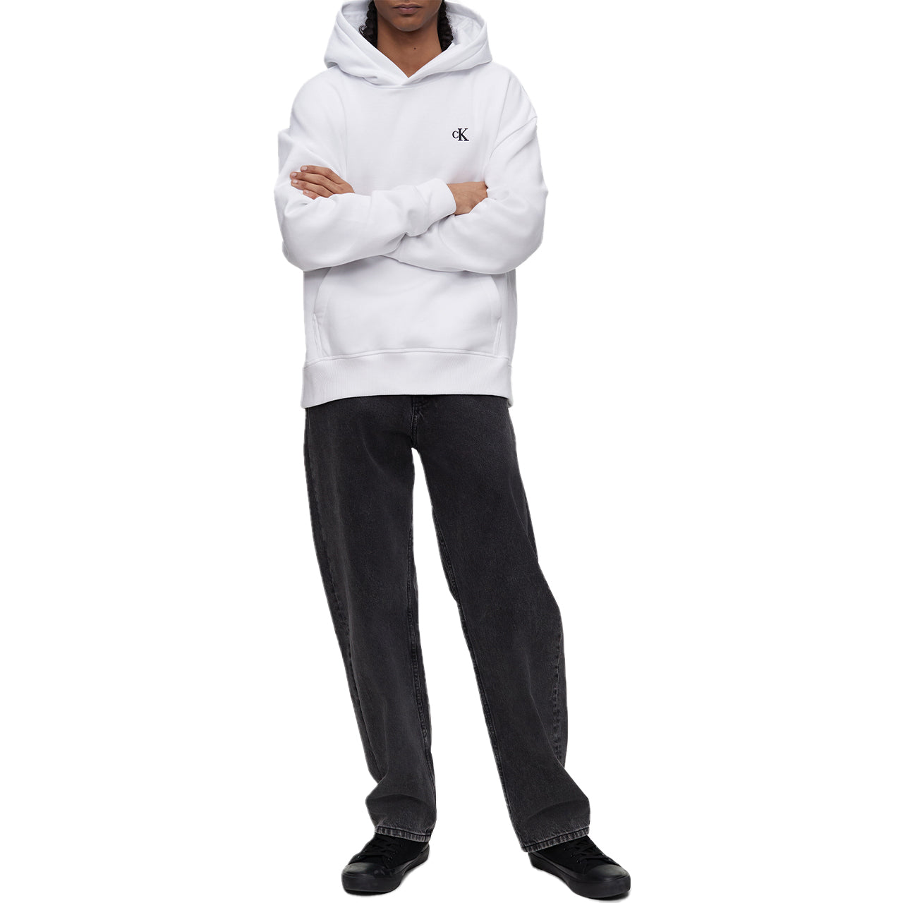  Calvin Klein Long Sleeves Archive Fleece Po Hoodie - Brilliant White - Bonton