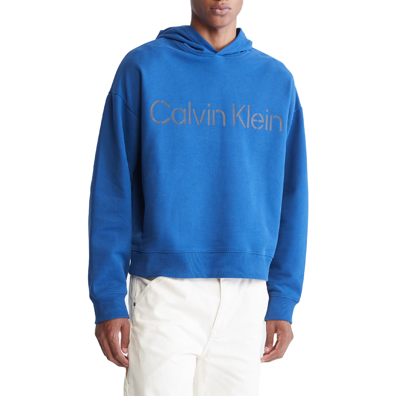  Calvin Klein Long Sleeves Relaxed Stncl Sueded PO Hoody - Blue Herald - Bonton