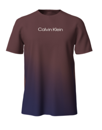  Calvin Klein Short Sleeves Linear Logo Crew Tee - Alpine Berry - Bonton