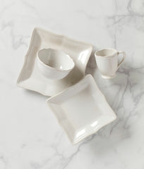 French Perle Bead Square 4-Piece Dinnerware Set