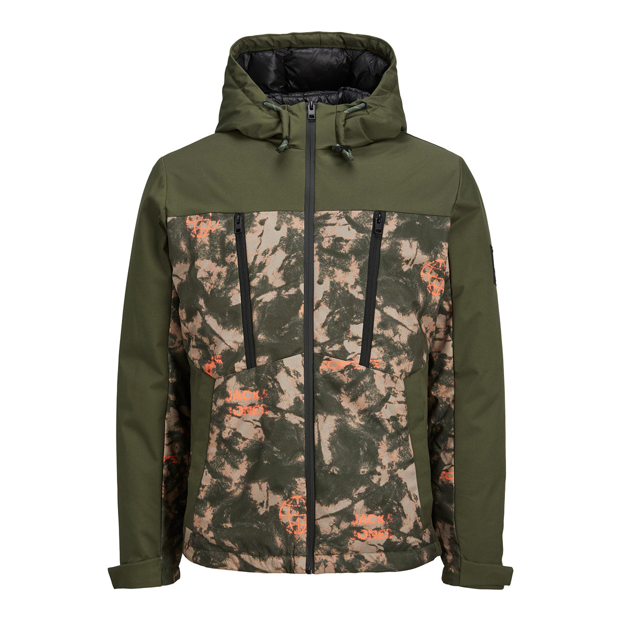  Jack & Jones Puffer Jacket with Hood - Forest Night - Bonton