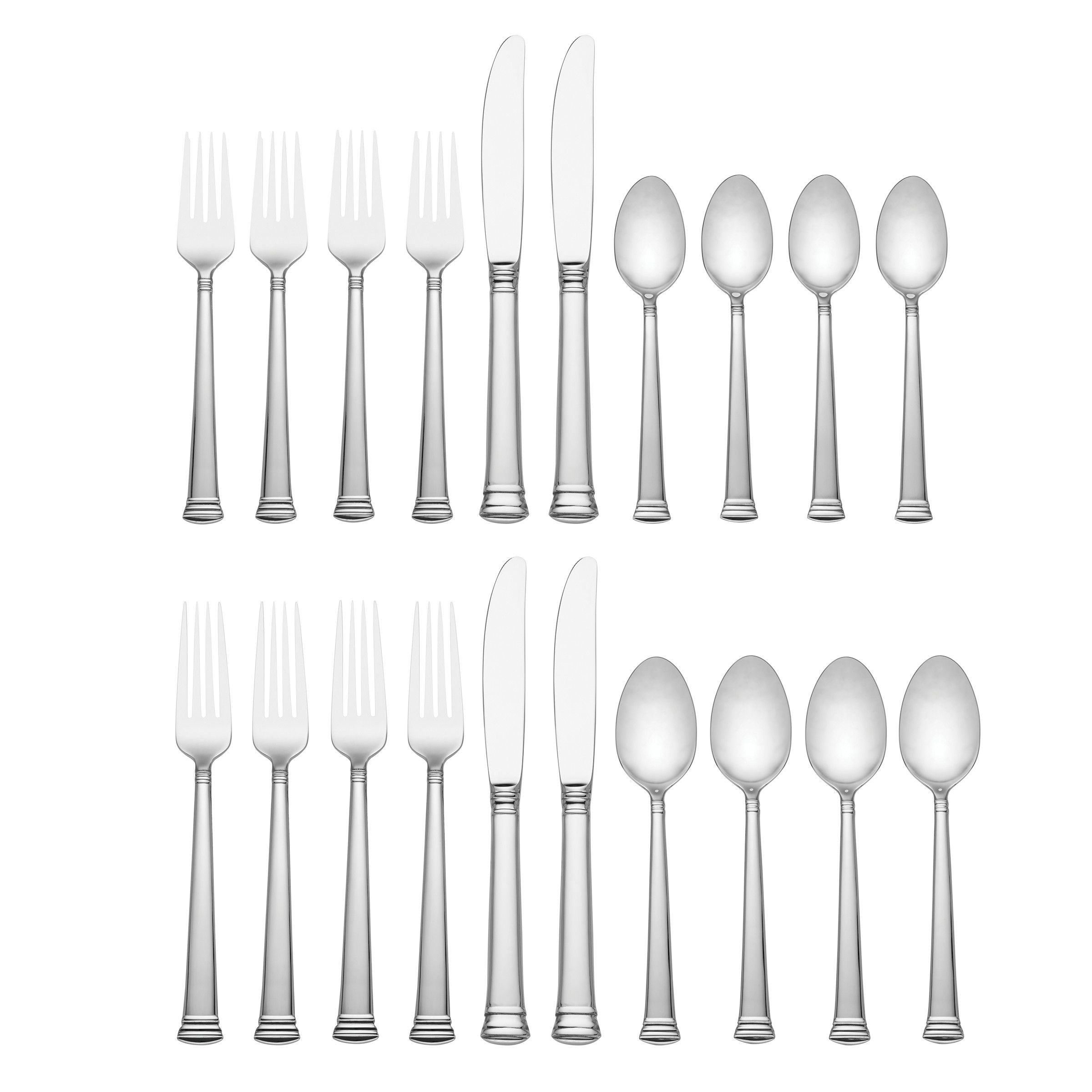  Lenox Eternal 20-Piece Flatware Set - Stainless Steel - Bonton