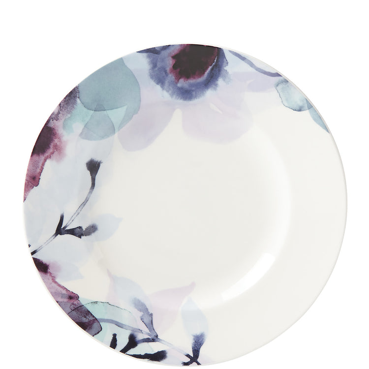 Indigo Watercolor Floral 4-Piece Dinnerware Set