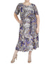  Kasper Fit And Flare Printed Ity - Royal Blue/Marigold Combo - Bonton