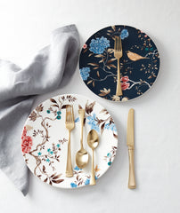 Sprig & Vine Navy Accent Plates Set of 4