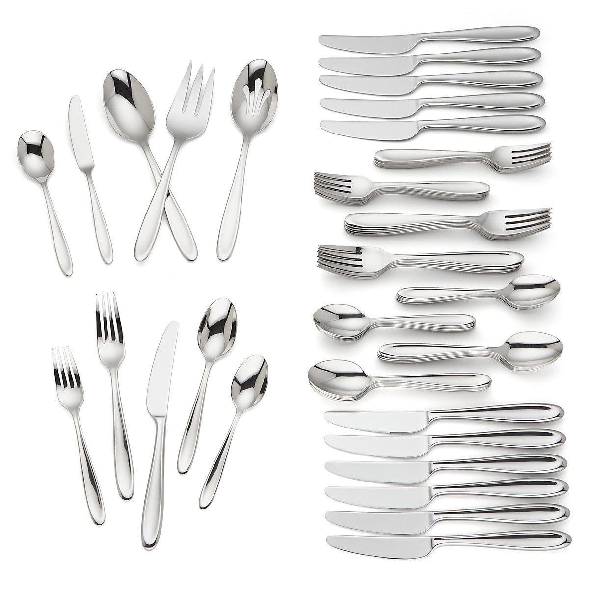  Lenox Cantera 65-Piece Flatware Set - Stainless Steel - Bonton