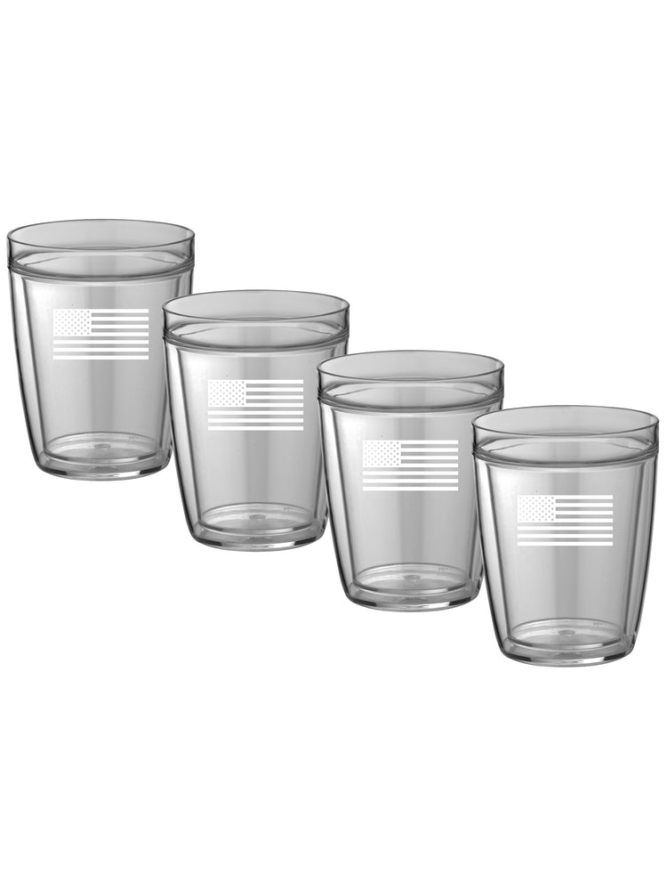 Pastimes USA Flag Doublewall Insulated Drinking Glass Set of 4