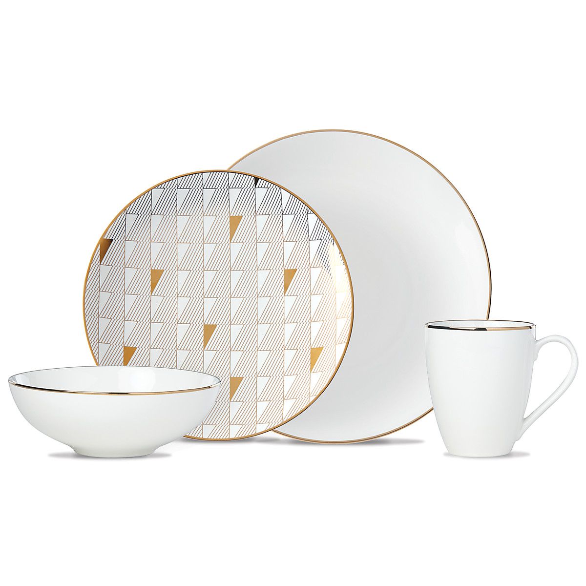  Lenox Trianna 4-Piece Dinnerware Set - White - Bonton